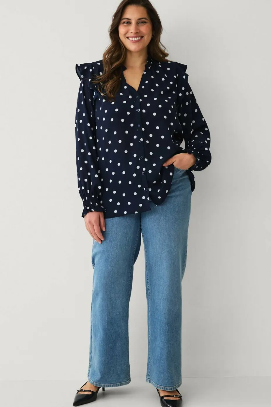 Ellos Plus collection Bluse med volanger