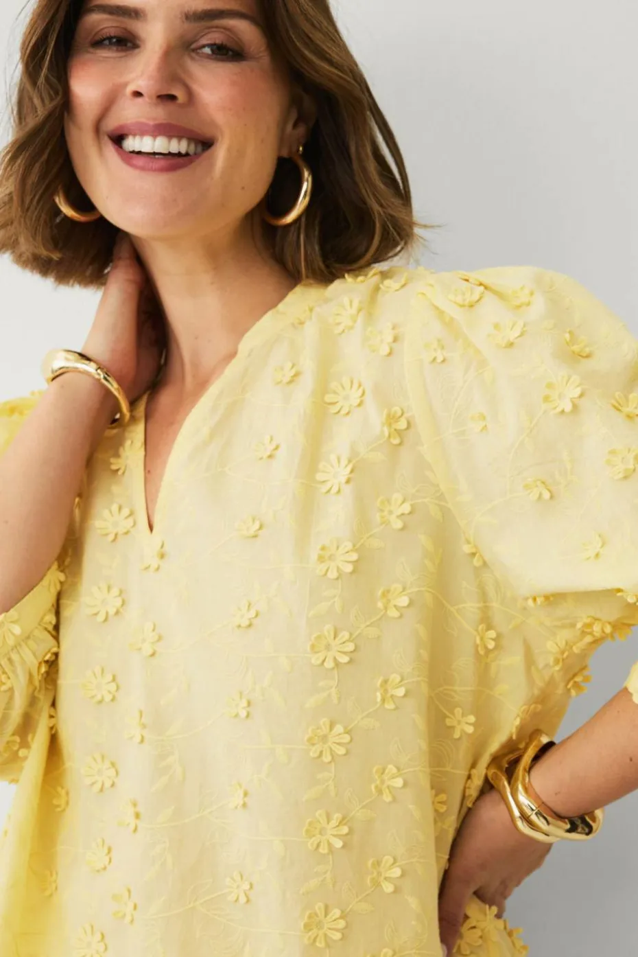 Ellos Plus collection Bluse med 3D-blomster