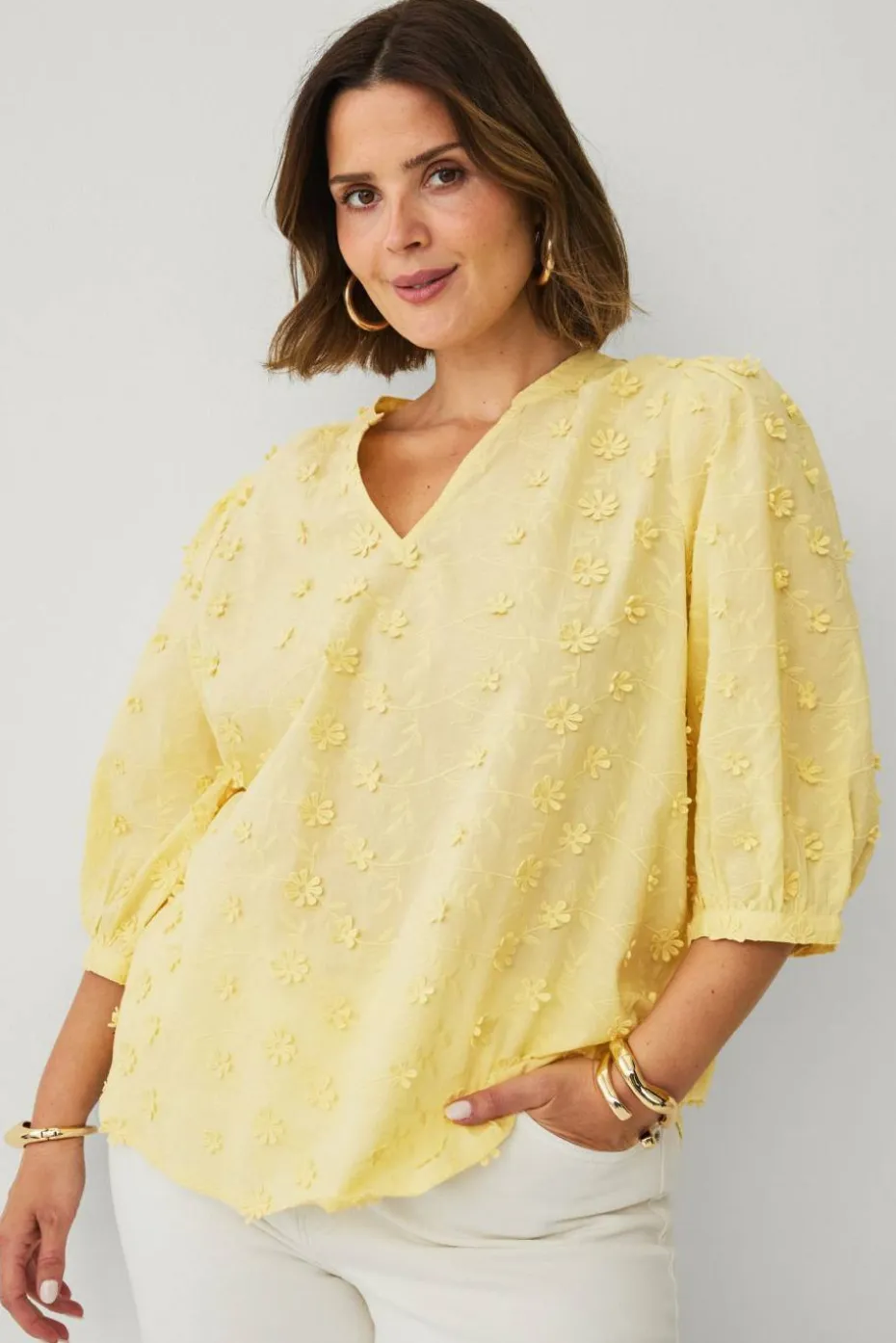 Ellos Plus collection Bluse med 3D-blomster