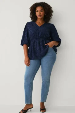 Ellos Plus collection Bluse med v-formet hals