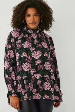 Ellos Plus collection Chiffongbluse med volanger