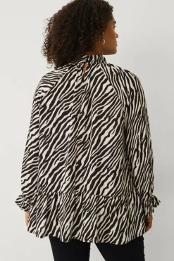 Ellos Plus collection Chiffongbluse med volanger