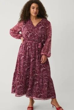 Ellos Plus collection Chiffonkjole med volanger