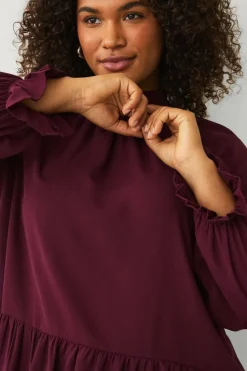 Ellos Plus collection Chiffongbluse med volanger