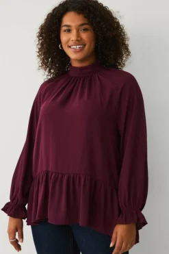 Ellos Plus collection Chiffongbluse med volanger