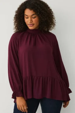Ellos Plus collection Chiffongbluse med volanger