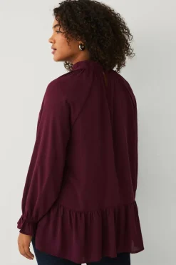 Ellos Plus collection Chiffongbluse med volanger