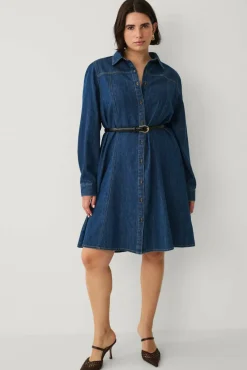 Ellos Plus collection Denimkjole med puffermer