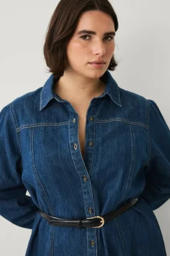 Ellos Plus collection Denimkjole med puffermer