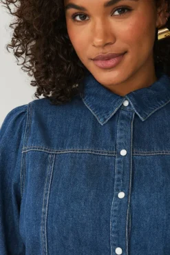 Ellos Plus collection Denimbluse med bobleermer