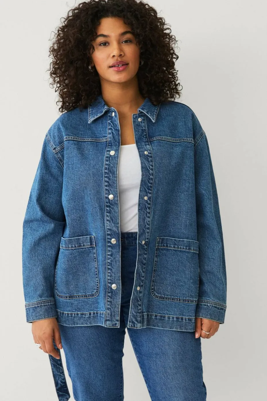 Ellos Plus collection Denim jakke med knytbelte