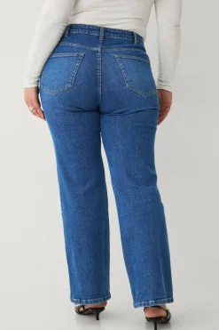 Ellos Plus collection Jeans med vide ben og høy midje