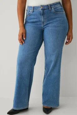 Ellos Plus collection Jeans med vide ben og høy midje