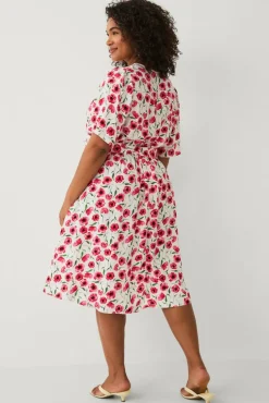 Ellos Plus collection Kjole med draperte volangermer