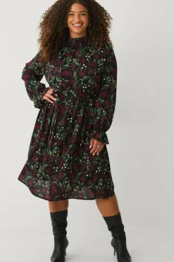 Ellos Plus collection Kjole i chiffon med volang