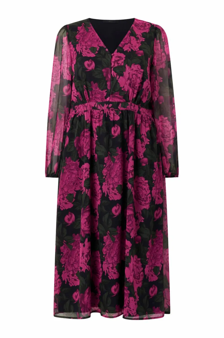 Ellos Plus collection Kjole i chiffon med bobleerme
