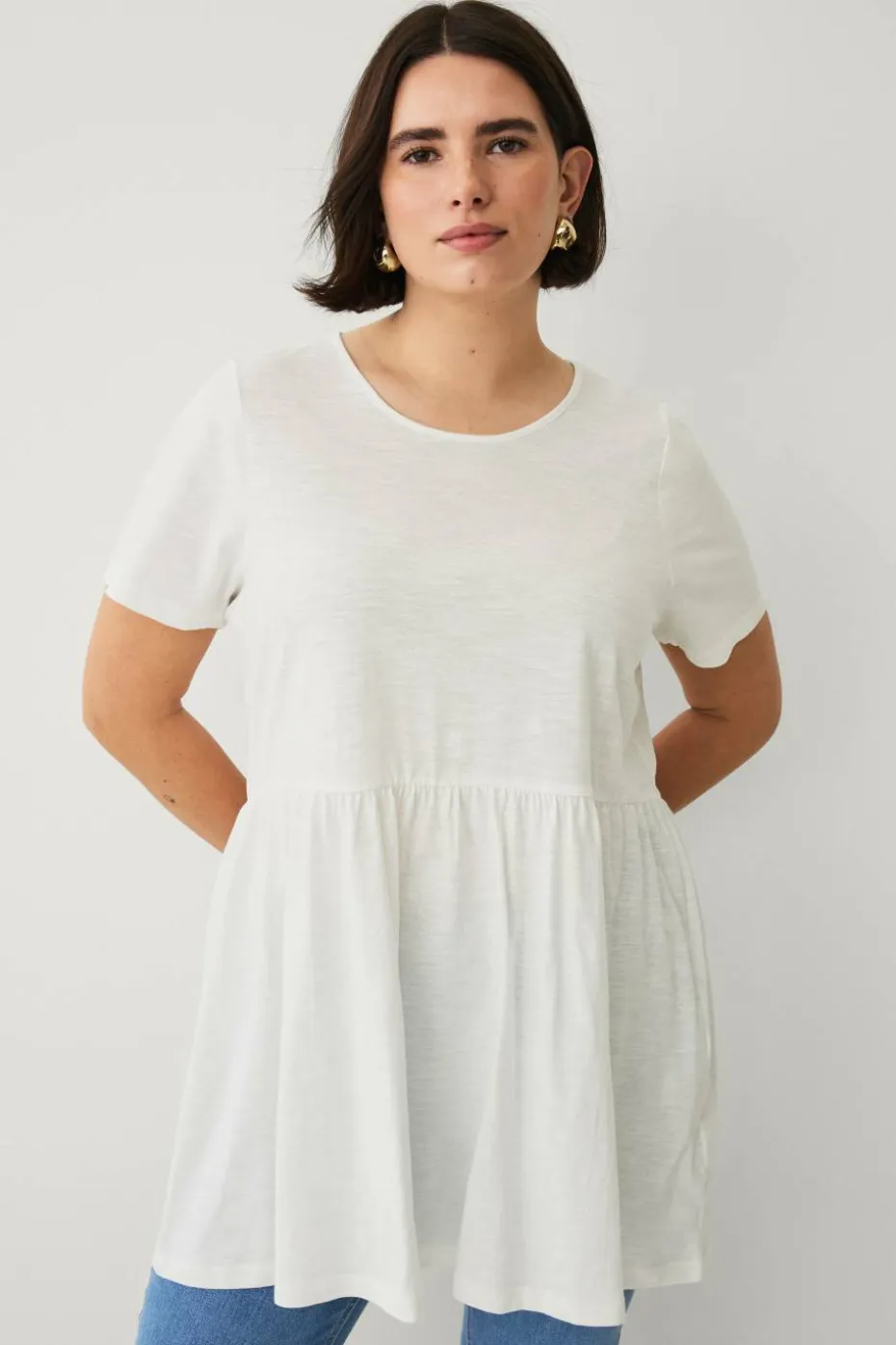 Ellos Plus collection Kortermet tunika med volang