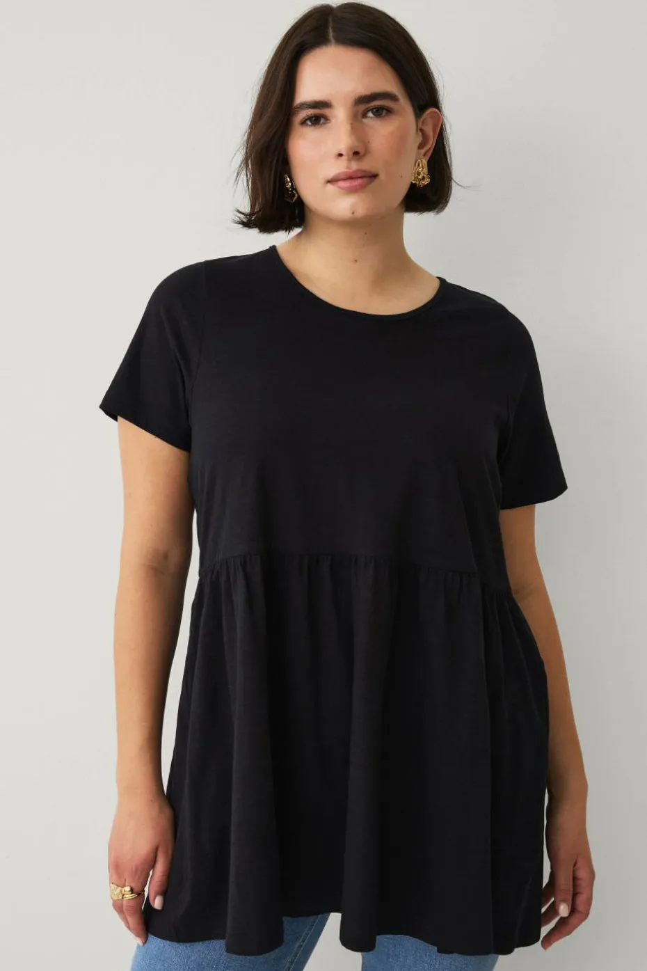 Ellos Plus collection Kortermet tunika med volang
