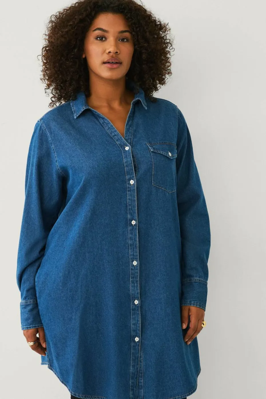 Ellos Plus collection Lang denimskjorte