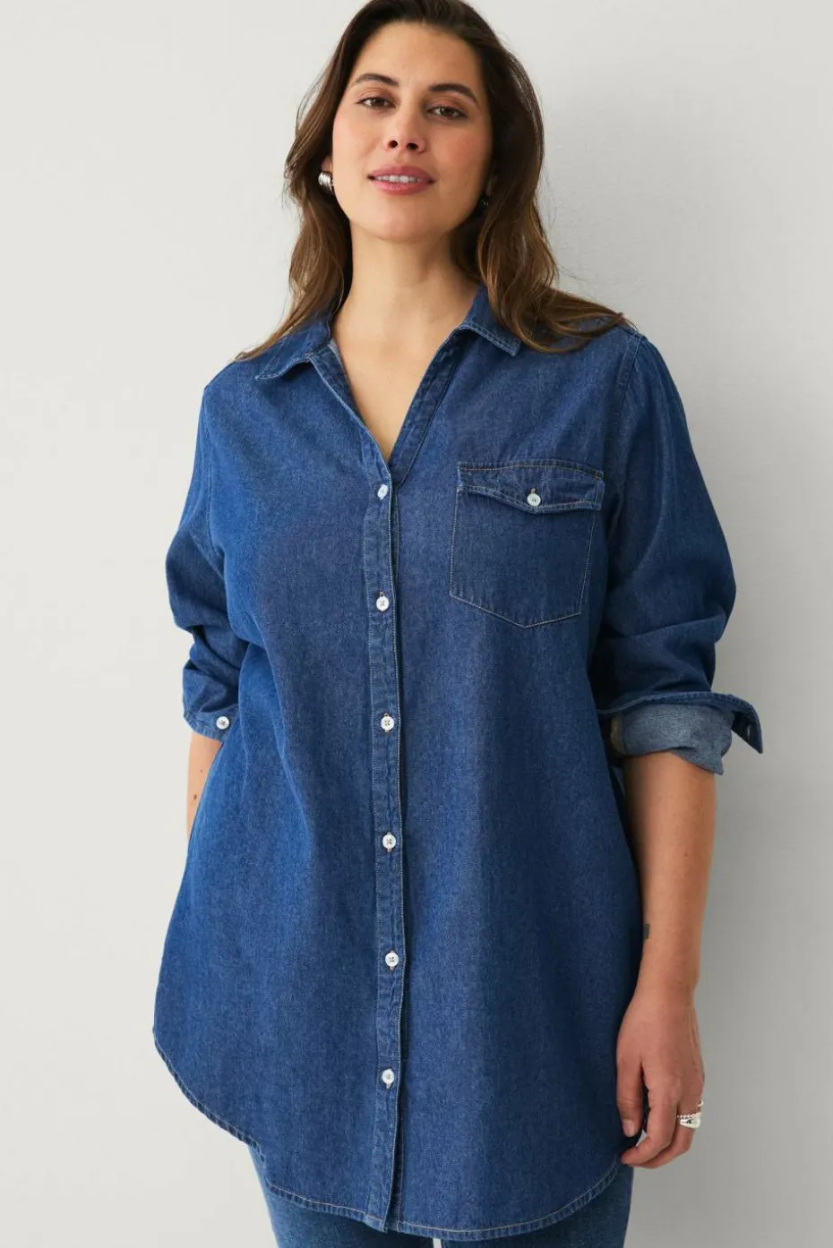 Ellos Plus collection Lang denimskjorte