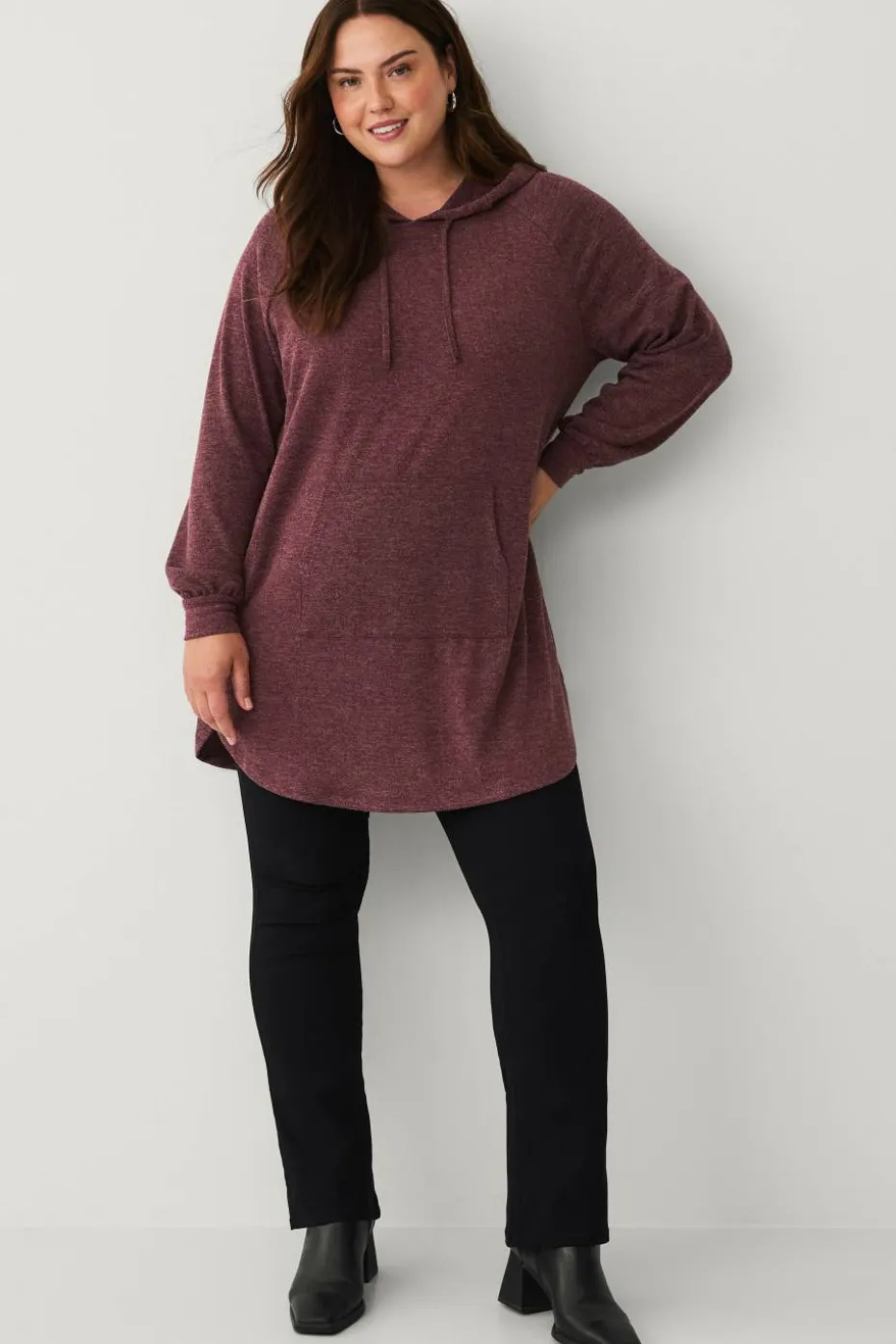 Ellos Plus collection Lang genser med hettegenser