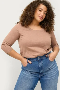 Ellos Plus collection Langermet topp med rund hals
