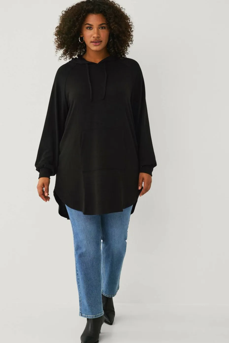 Ellos Plus collection Lang genser med hettegenser
