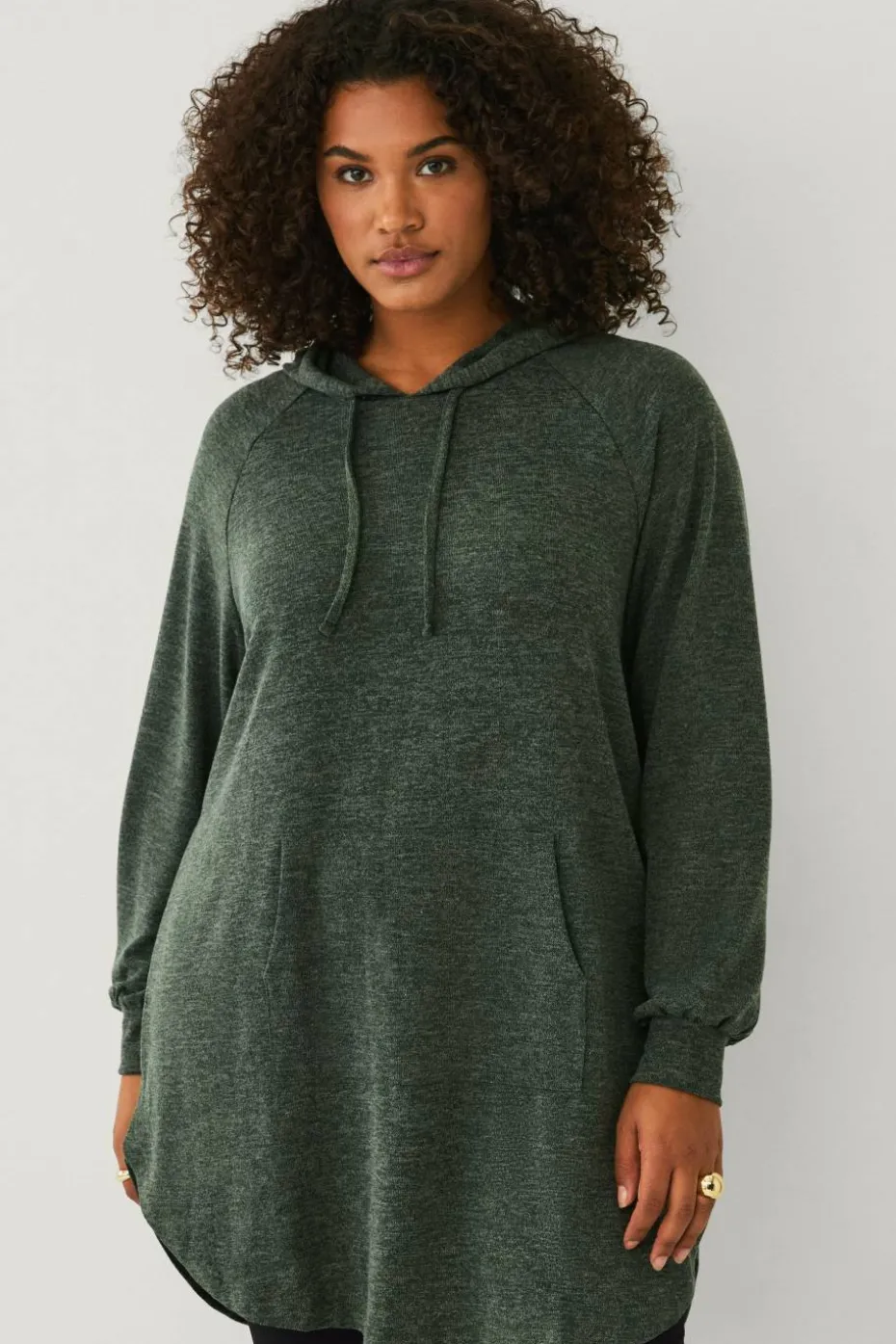 Ellos Plus collection Lang genser med hettegenser