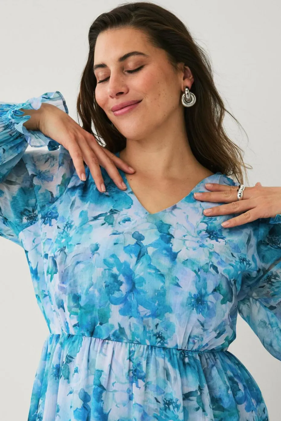 Ellos Plus collection Maxikjole i chiffon
