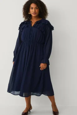 Ellos Plus collection Maxikjole med volanger