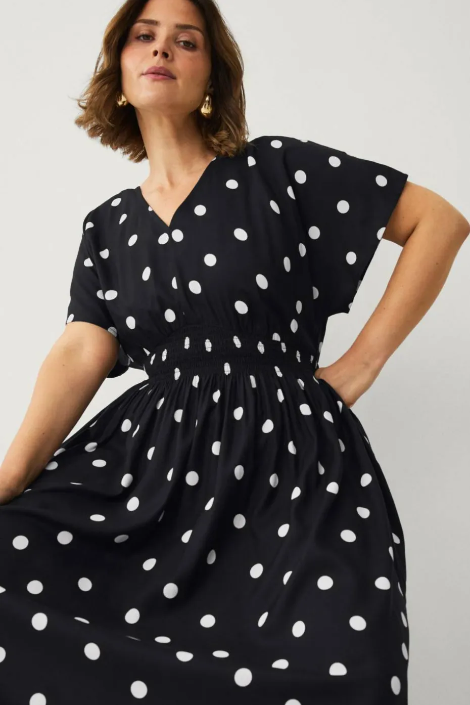 Ellos Plus collection Maxikjole med smockdetalj