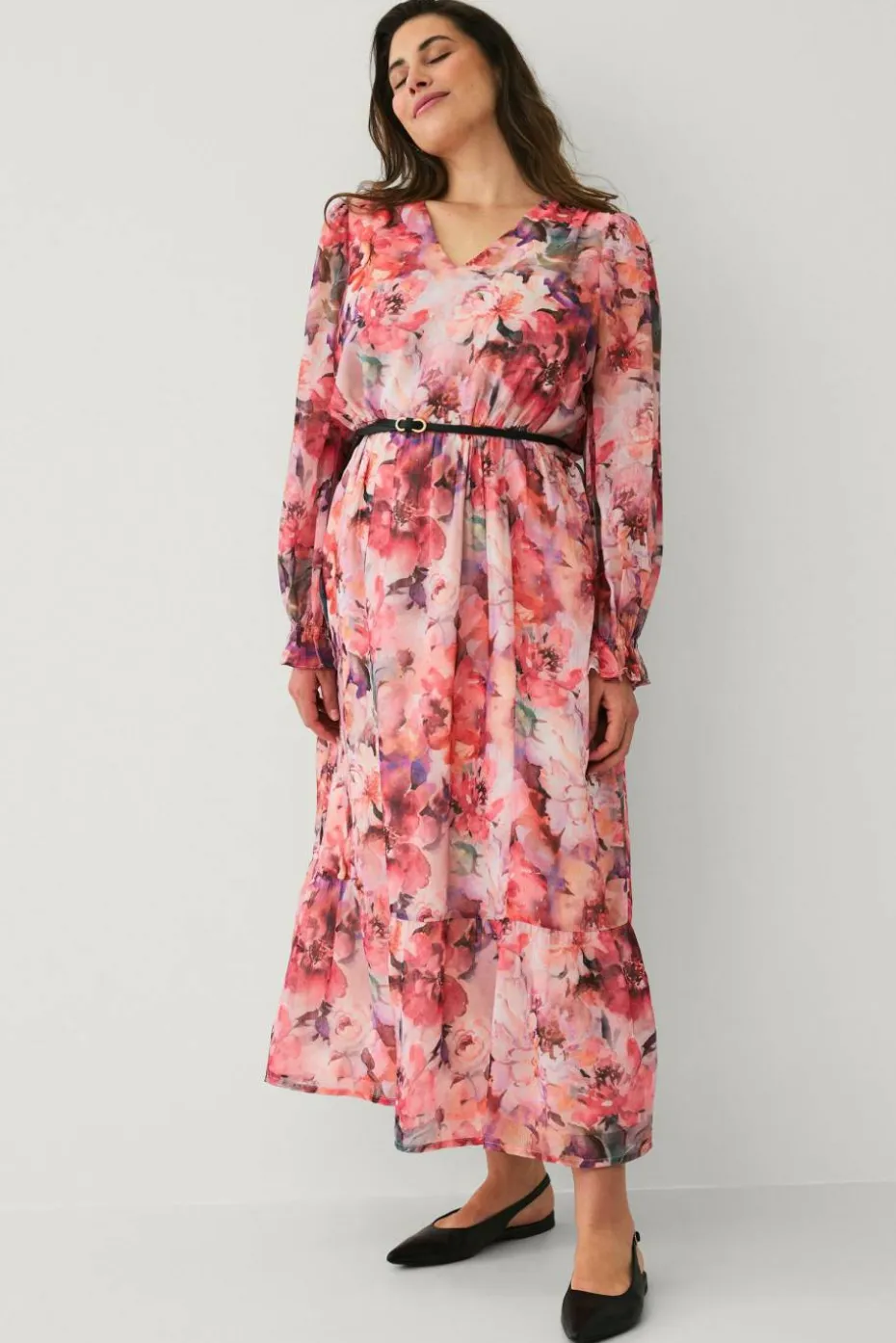 Ellos Plus collection Maxikjole i chiffon
