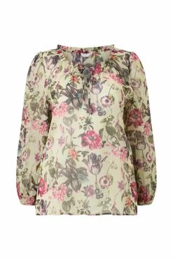 Ellos Plus collection Mønstret bluse i chiffon