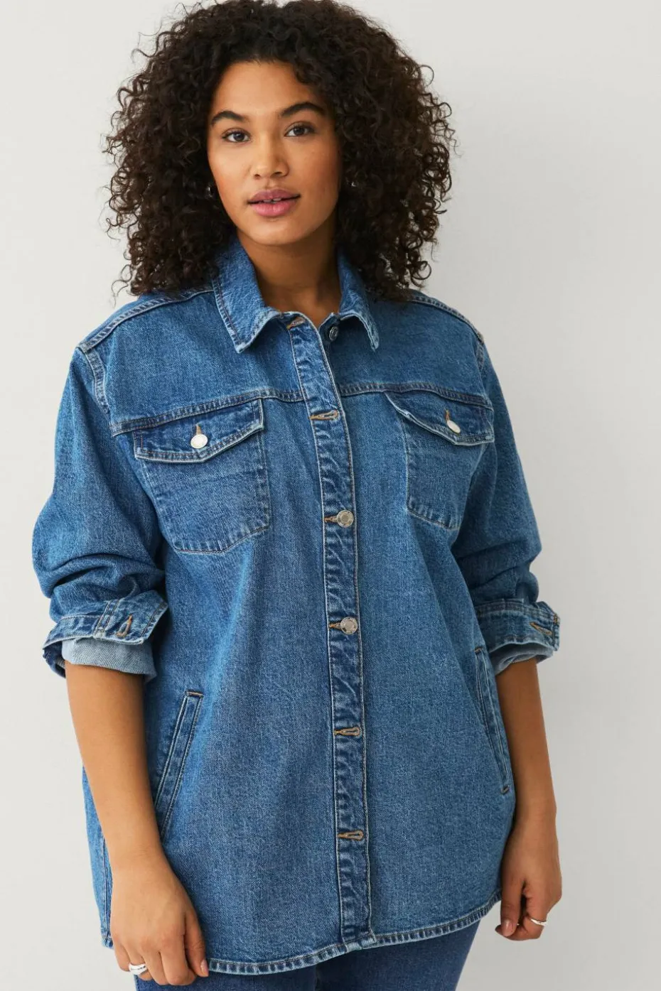 Ellos Plus collection Overdimensjonert denim jakke