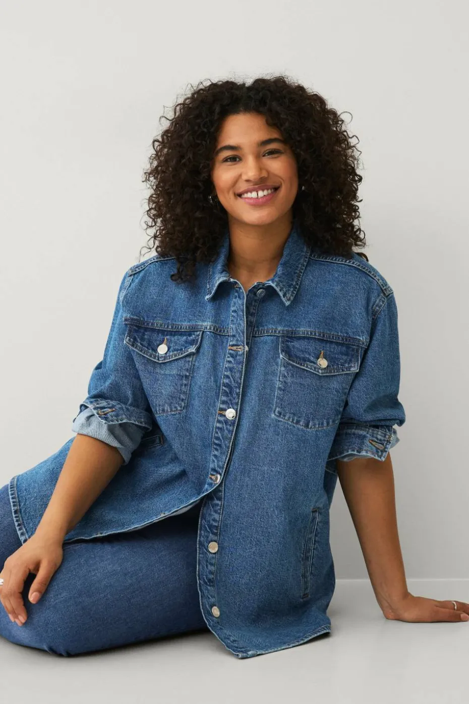Ellos Plus collection Overdimensjonert denim jakke