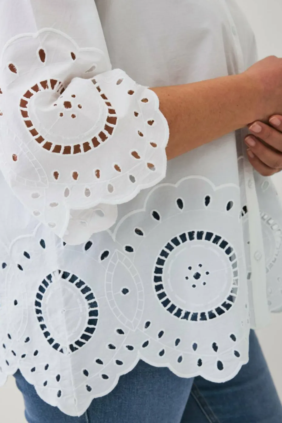 Ellos Plus collection Skjorte med broderie anglaise