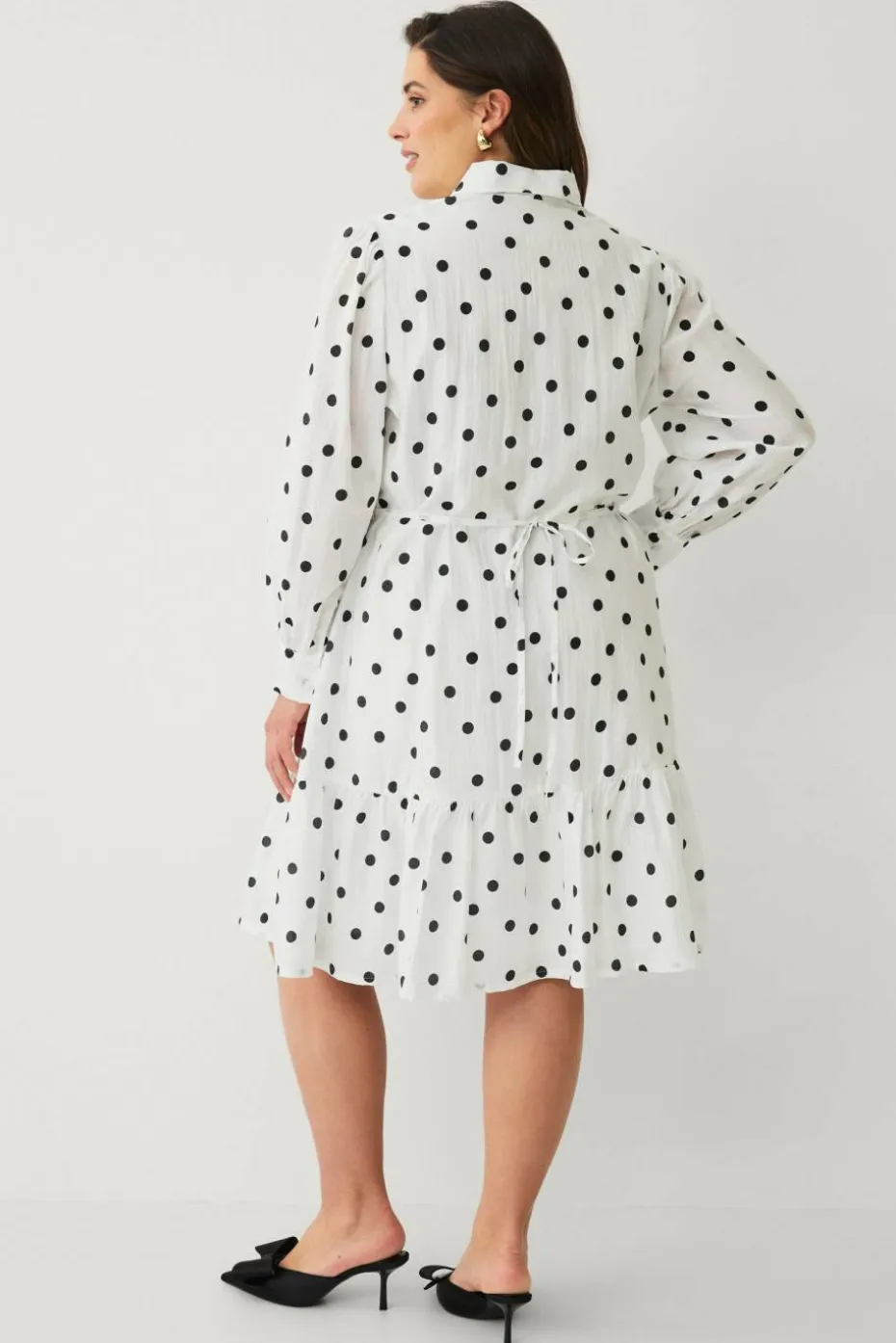 Ellos Plus collection Skjortekjole med volang
