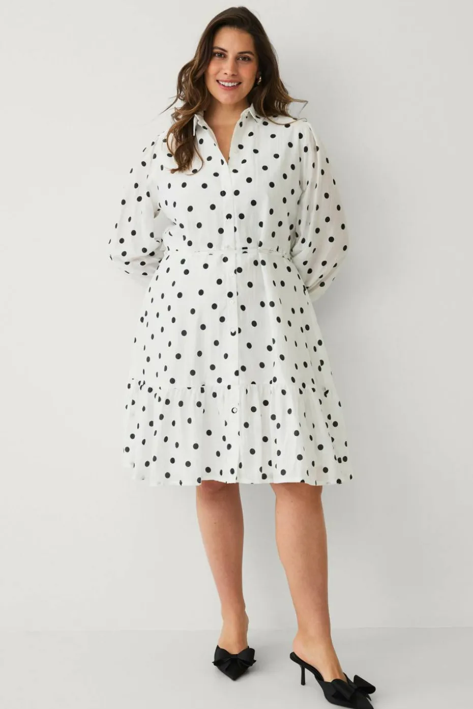 Ellos Plus collection Skjortekjole med volang