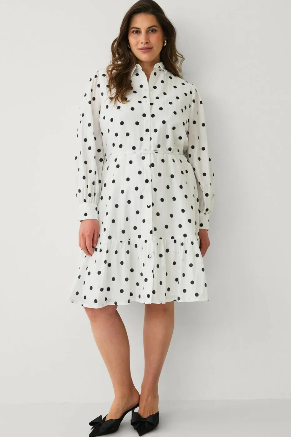 Ellos Plus collection Skjortekjole med volang
