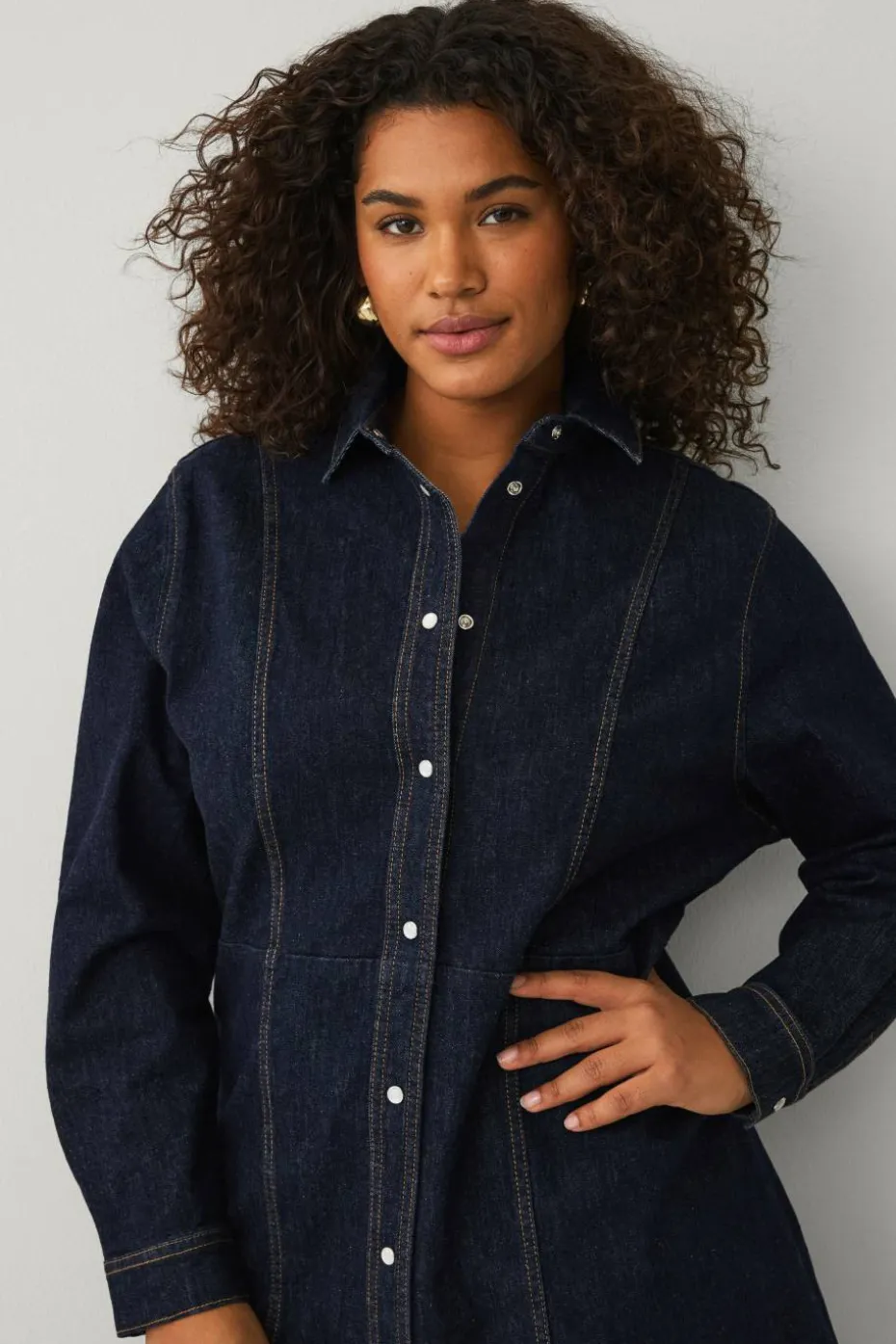 Ellos Plus collection Skjortekjole i denim