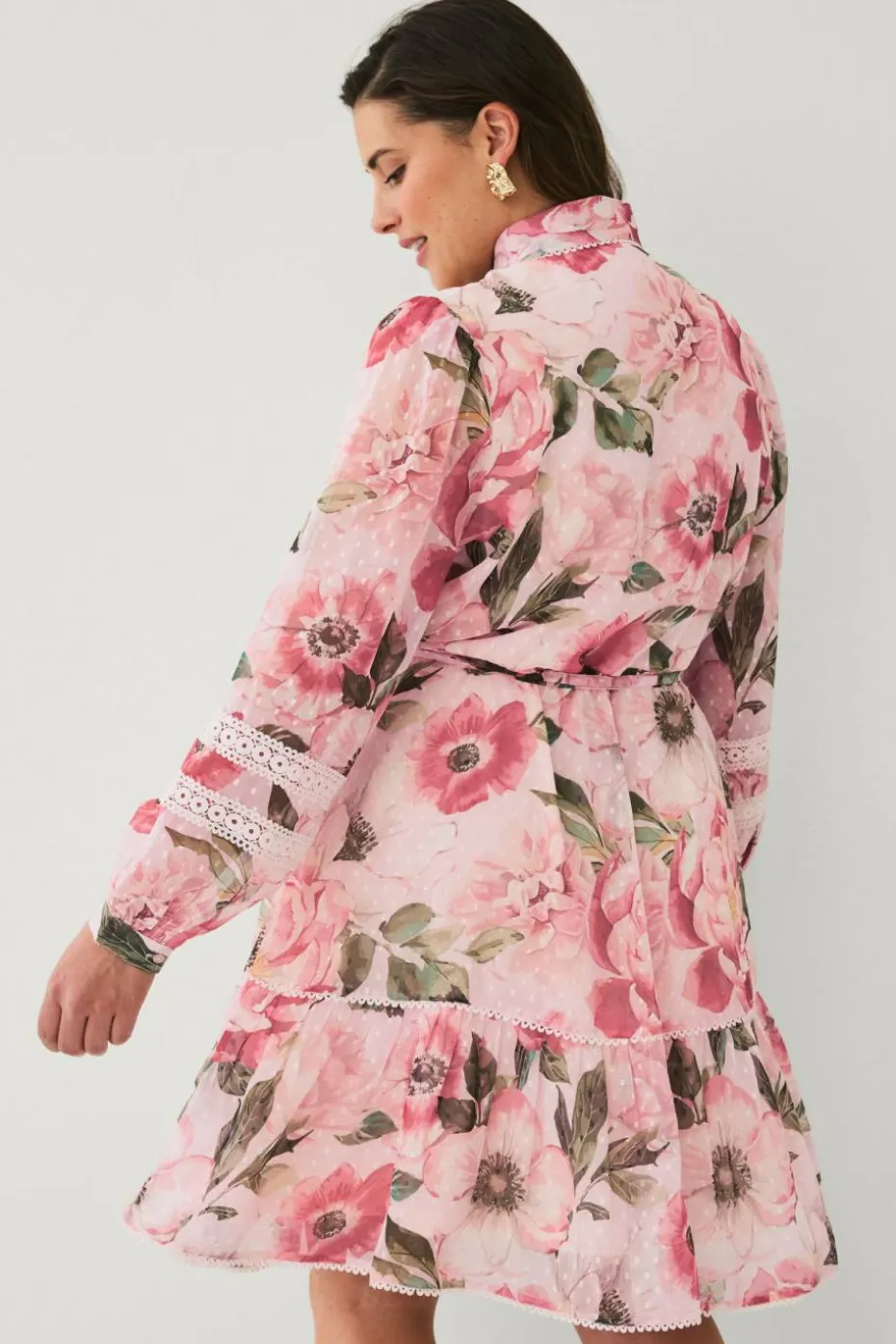 Ellos Plus collection Skjortekjole med blonder