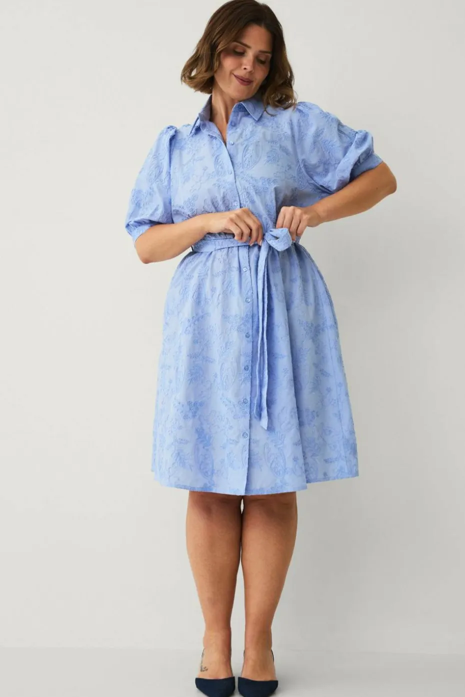 Ellos Plus collection Skjortekjole med broderi