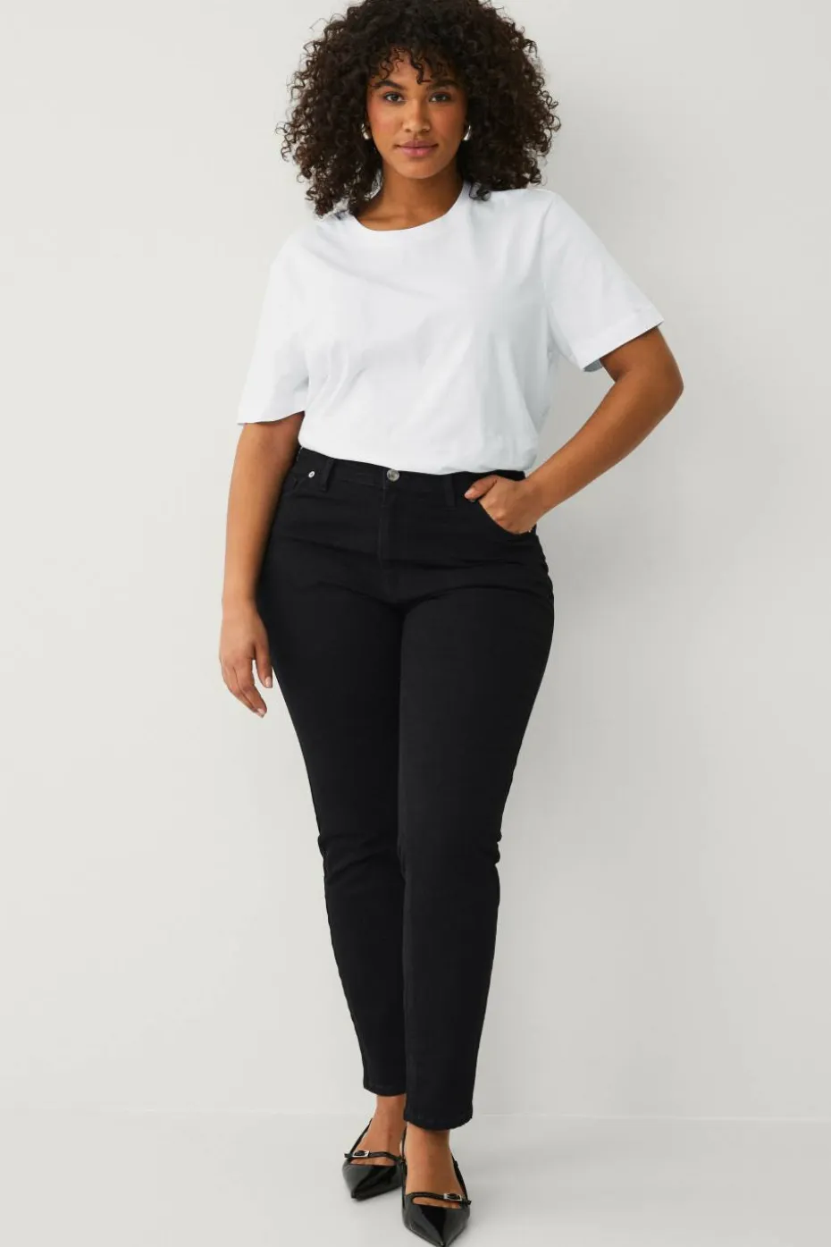 Ellos Plus collection slim jeans med høy midje