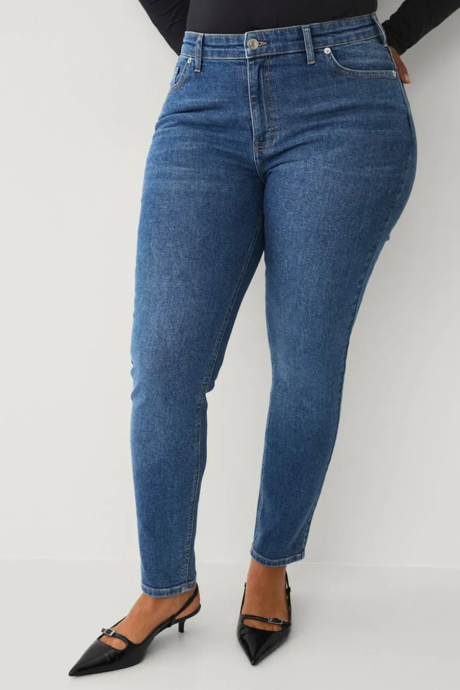 Ellos Plus collection slim jeans med høy midje