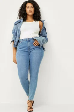 Ellos Plus collection Smale stretchjeans med høy midje