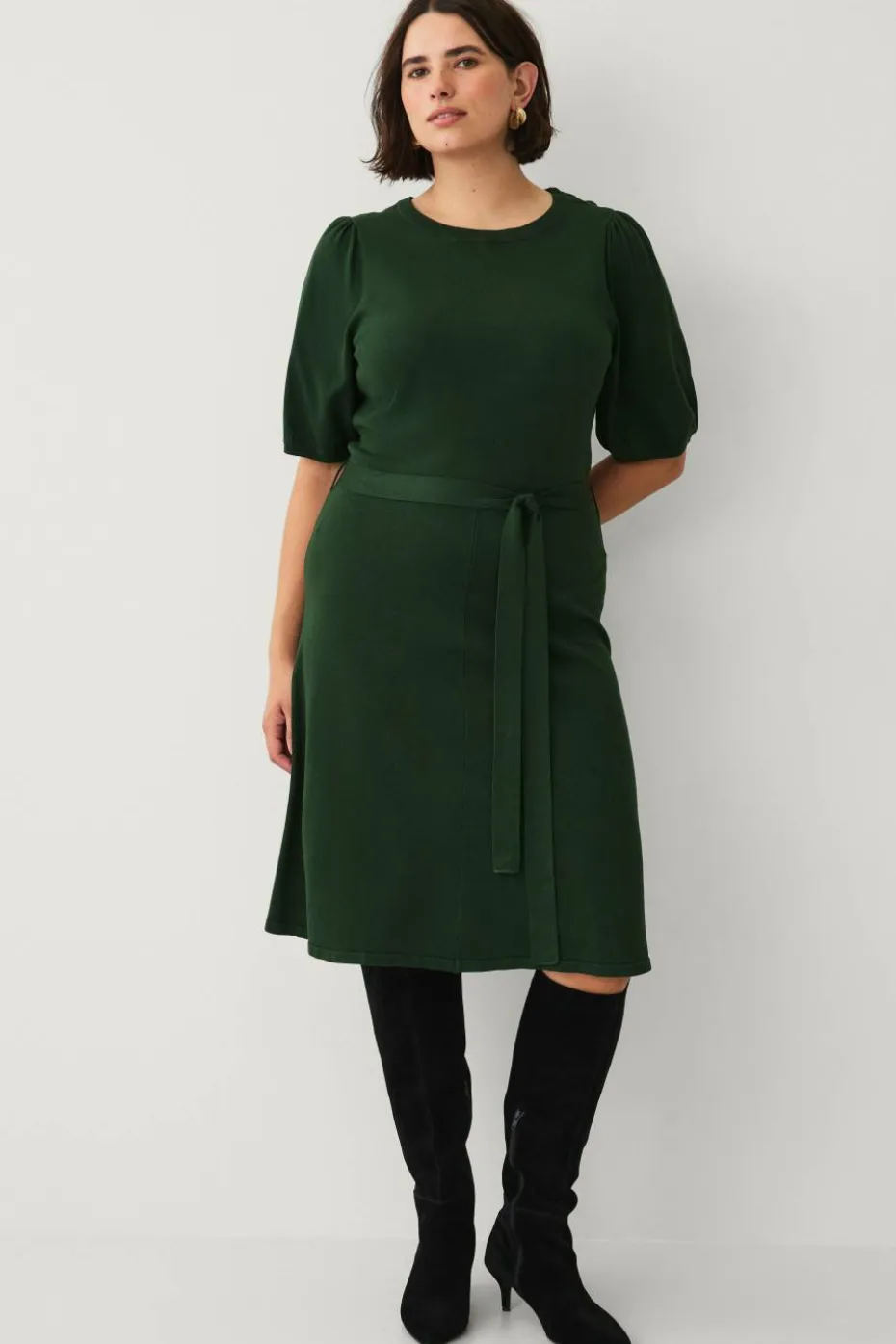 Ellos Plus collection Strikket kjole med kort erme