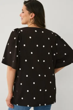 Ellos Plus collection Topp med draperte volangermer