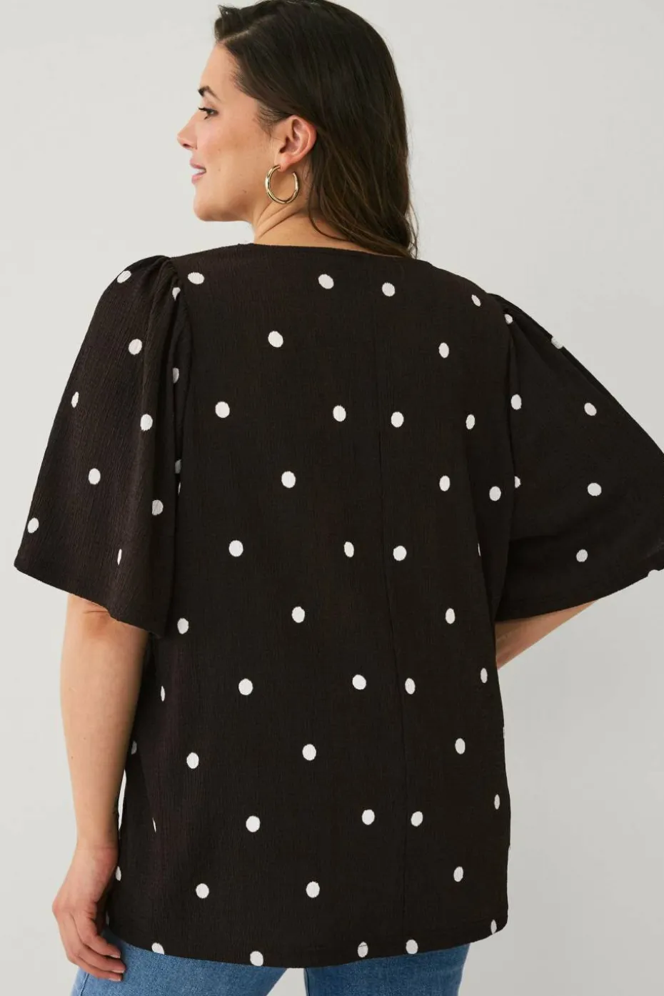Ellos Plus collection Topp med draperte volangermer