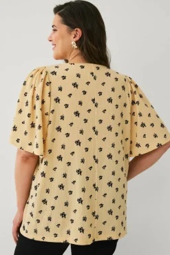 Ellos Plus collection Topp med draperte volangermer