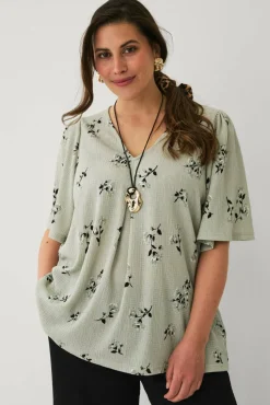 Ellos Plus collection Topp med draperte volangermer